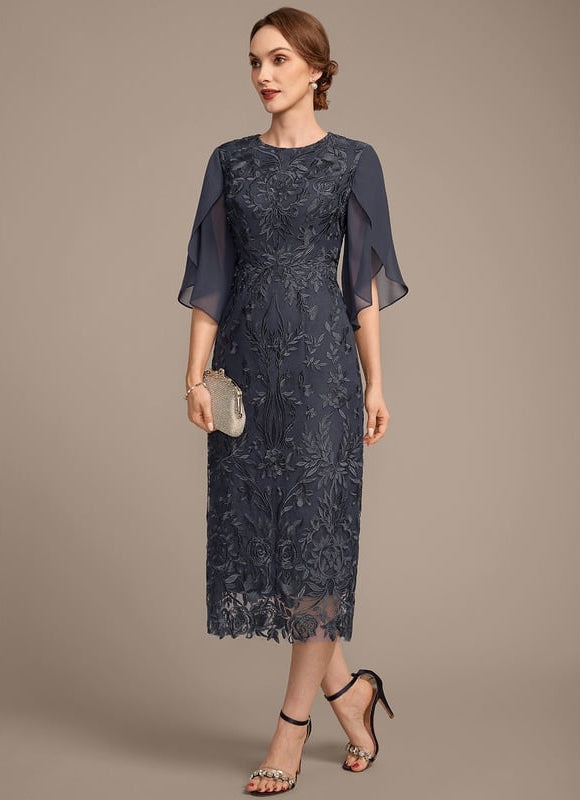 Robe de Soirée Élégance Marine Floral - gallery 4
