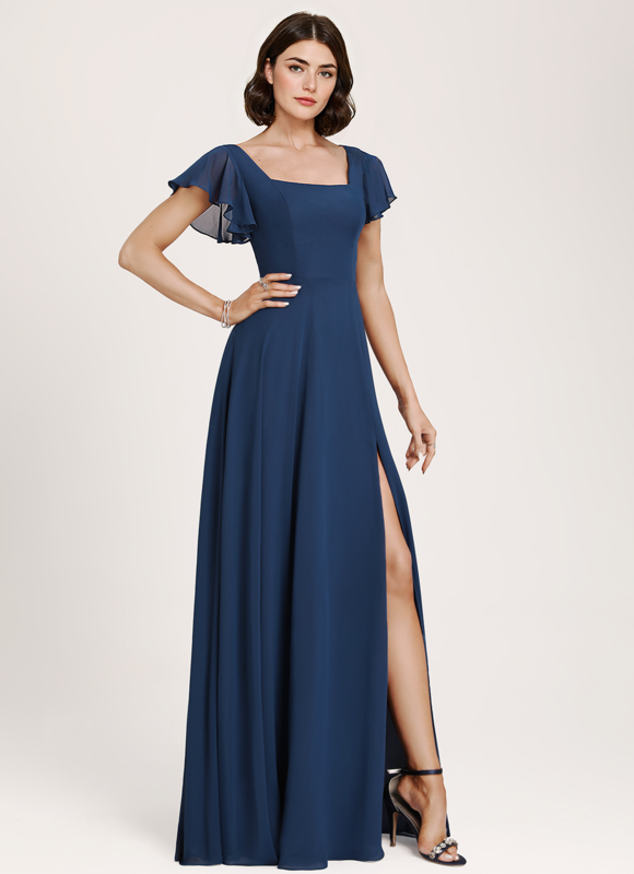 Robe de Soirée Fluide Vert Deau - gallery 1
