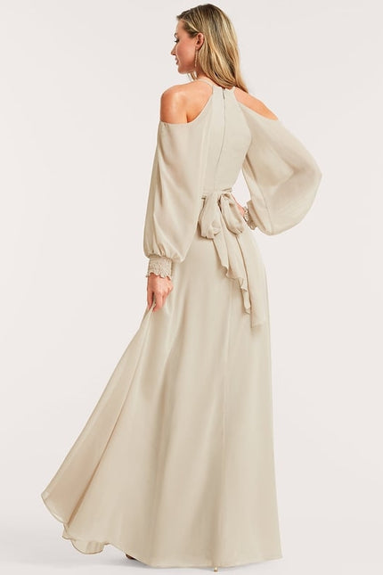 Robe de Soirée Écrue Flottante - gallery 4