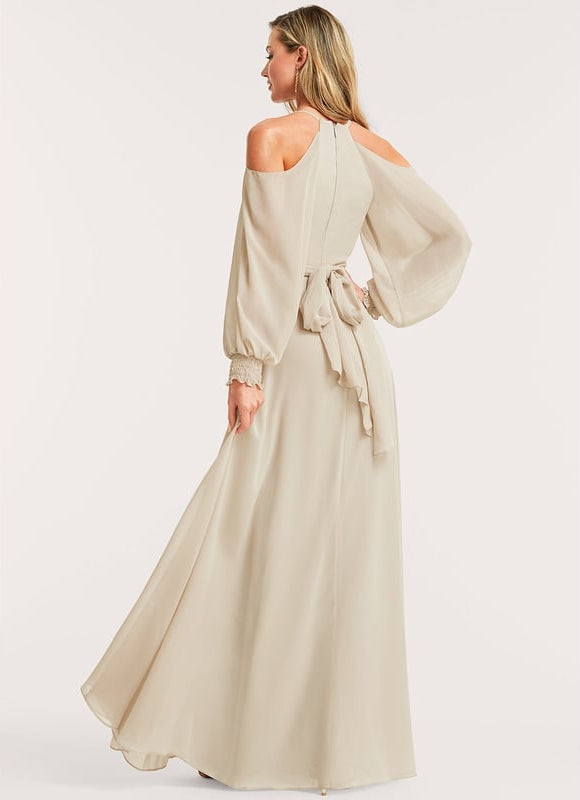 Robe de Soirée Écrue Flottante - gallery 4