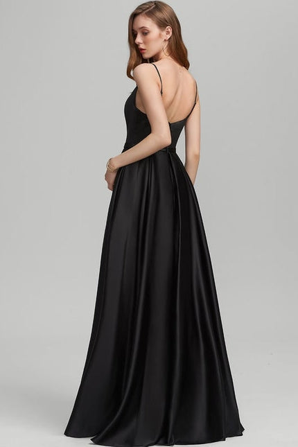 Robe de Soirée Satin Vert Pâle - gallery 2