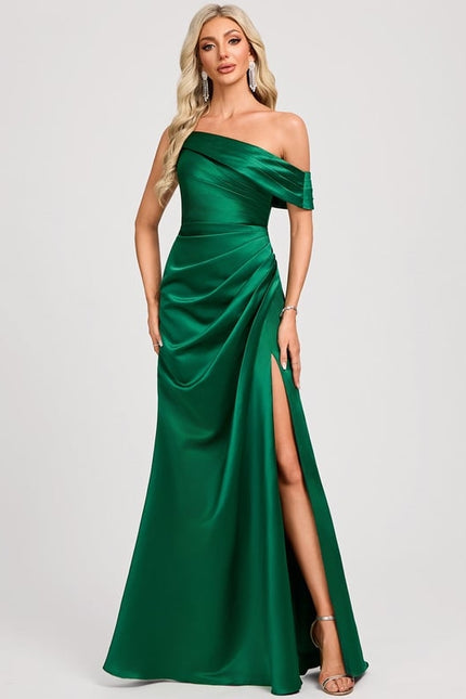 Robe de Soirée Émeraude Glissante