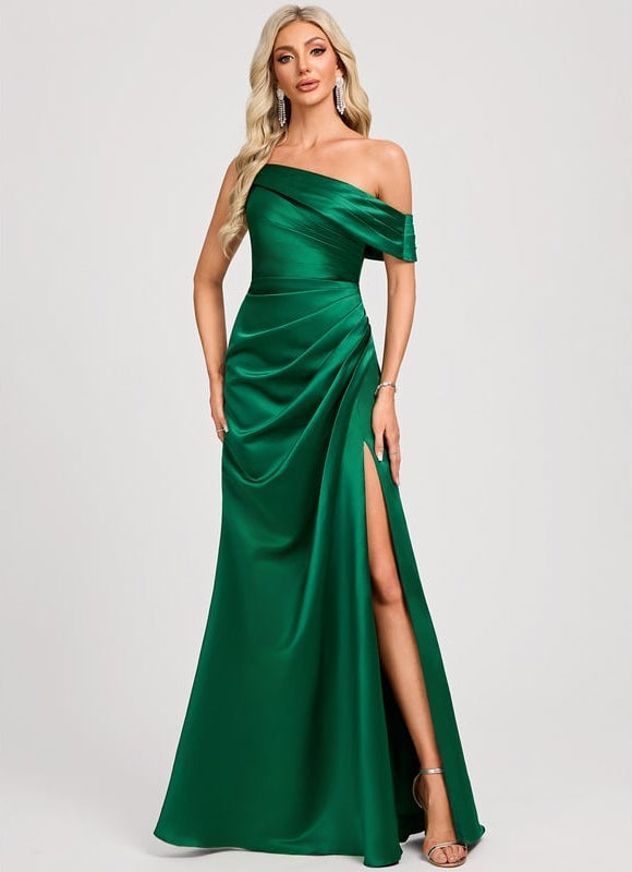 Robe de Soirée Émeraude Glissante
