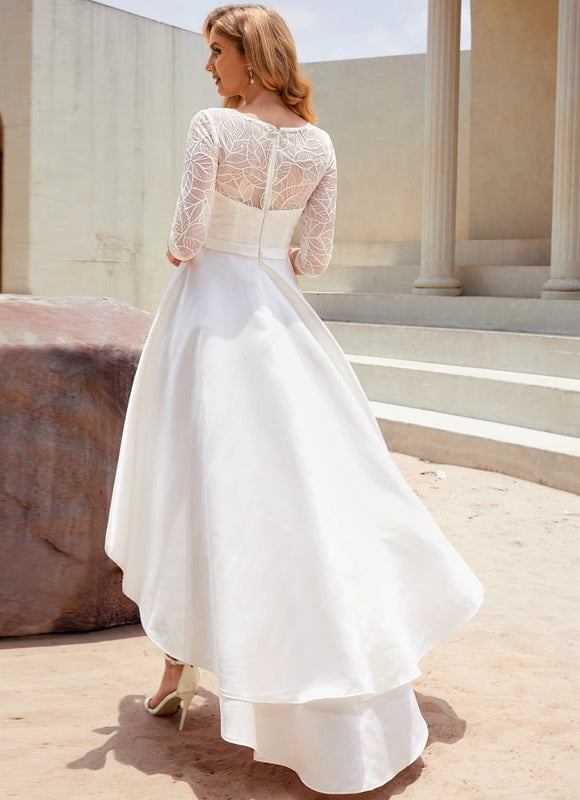 Robe De Soirée Asymétrique Blanche - gallery 6