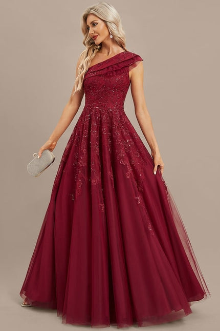 Robe de Soirée Bordeaux Étoilé - gallery 3