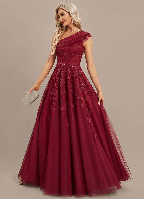Robe de Soirée Bordeaux Étoilé - gallery 3