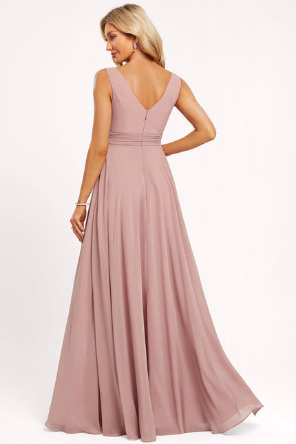 Robe de Soirée Mousseline Beige - gallery 5