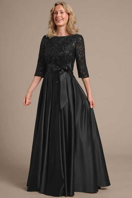 Robe De Soirée Soie Et Dentelle - gallery 3