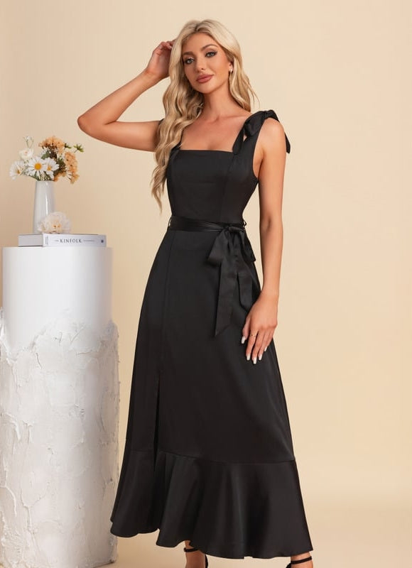 Robe de Soirée Satin Sombre Chic - gallery 5