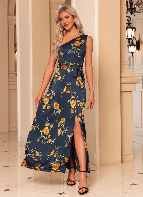 Robe de Soirée Fleur Marine