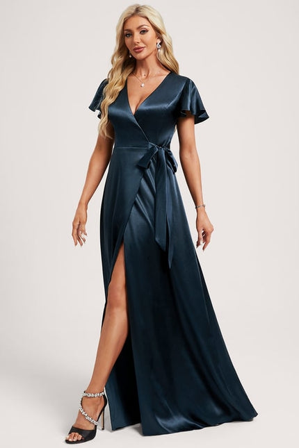 Robe de Soirée Dorée Fluide - gallery 1