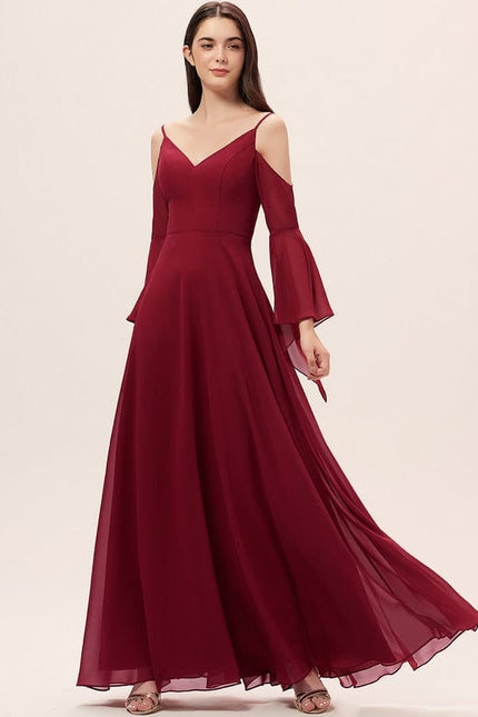 Robe de Soirée Mousseline Beige - gallery 3