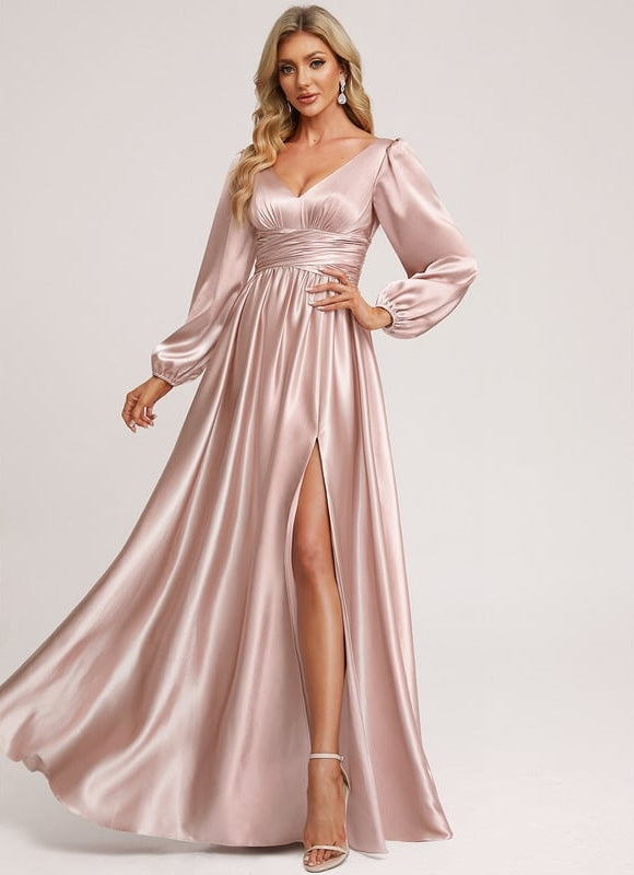 Robe de Soirée Dorée Fluide - gallery 3