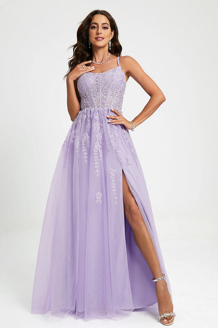 Robe de Soirée Lavande Étoilée
