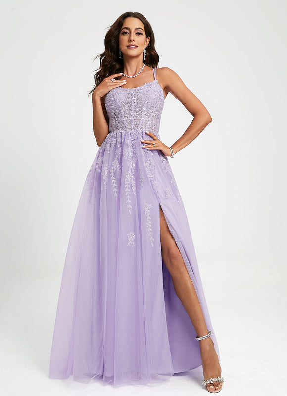 Robe de Soirée Lavande Étoilée