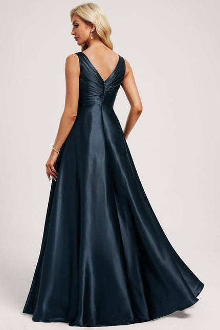 Robe de Soirée Satin Vert Pâle - gallery 5