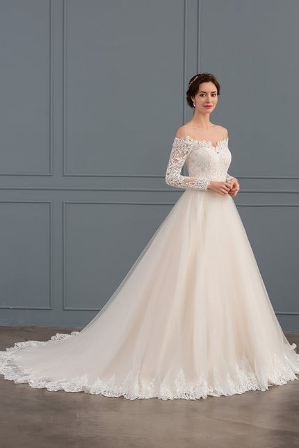 Robe de Soirée Longue Blanche Princesse Dentelle - gallery 3