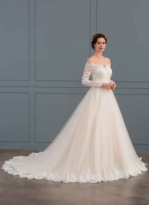 Robe de Soirée Longue Blanche Princesse Dentelle - gallery 3