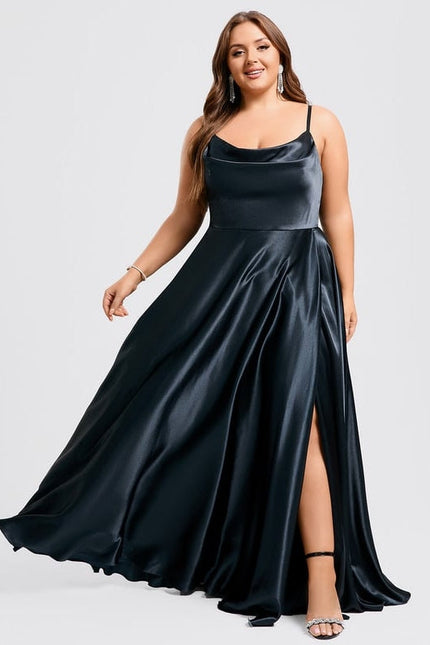 Robe de Soirée Satinée Rose Douce - gallery 6
