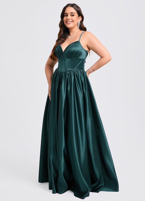 Robe de Soirée Émeraude Satinée - gallery 7