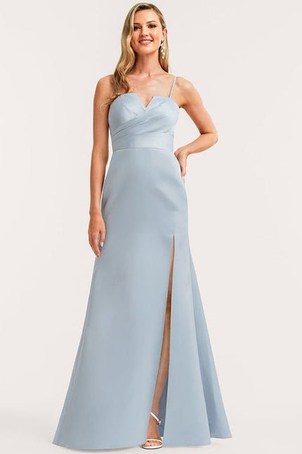 Robe de Soirée Satin Mauve Élégant - gallery 3