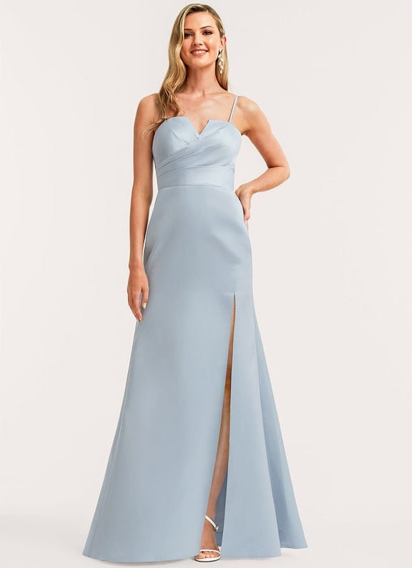 Robe de Soirée Satin Mauve Élégant - gallery 3