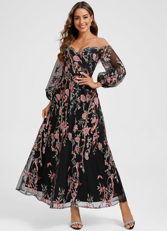 Robe de Soirée Florale Bohème