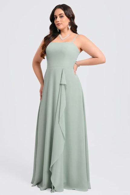 Robe de Soirée Fluide Vert Deau - gallery 8