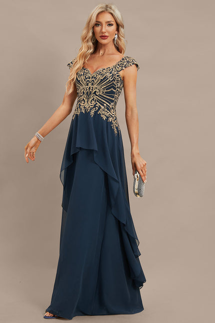 Robe de Soirée Élégance Marine Brodée - gallery 8