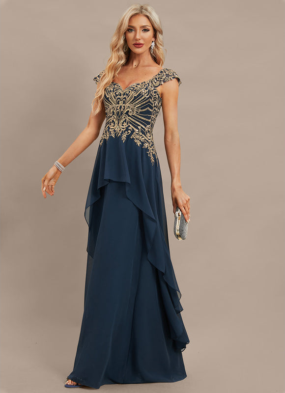 Robe de Soirée Élégance Marine Brodée - gallery 8