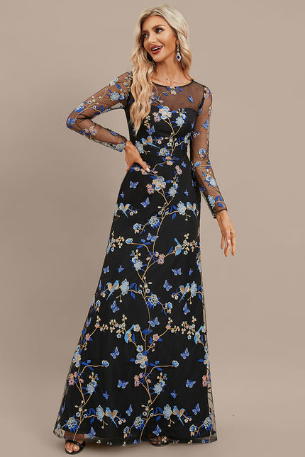 Robe de Soirée Floral Noir Chic - gallery 5