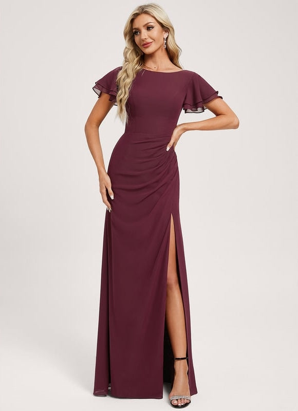 Robe de Soirée Longue Bordeau Chic