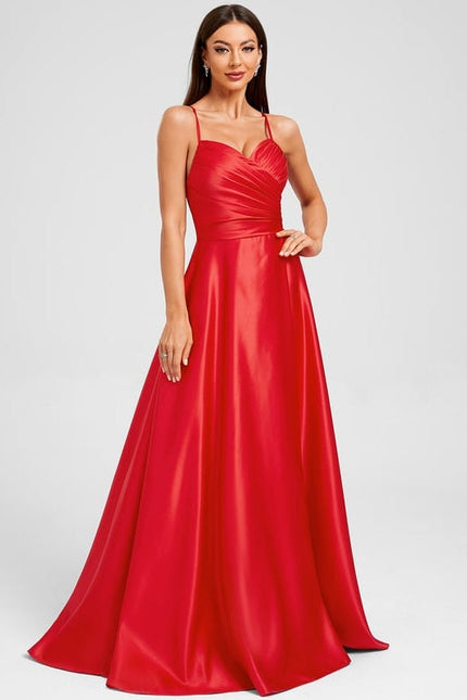 Robe de Soirée Satinée Rubis - gallery 4