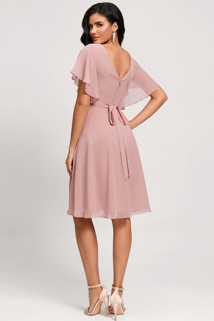 Robe De Soirée Mousseline Rouge - gallery 4