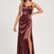 Robe de Soirée Bordeaux Élégance