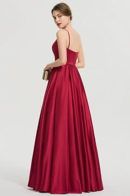 Robe de Soirée Satin Vert Pâle - gallery 3