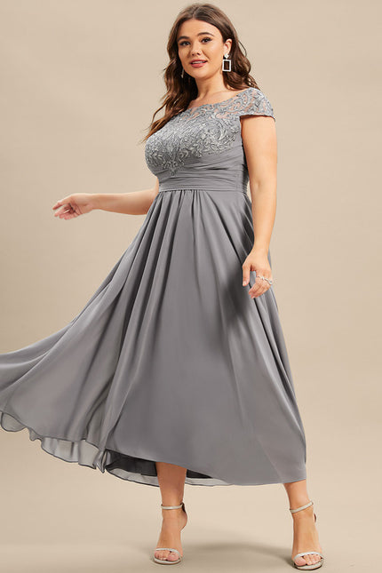 Robe de Soirée Gris Élégant Couture - gallery 7
