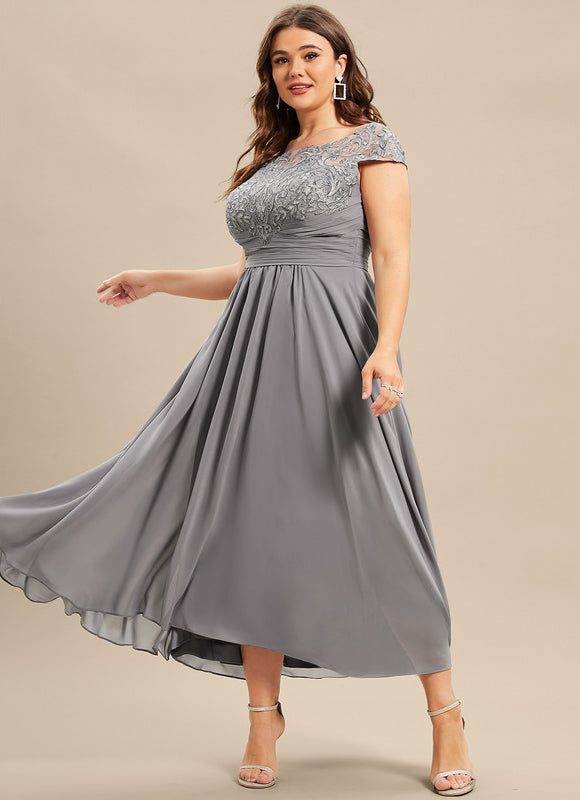 Robe de Soirée Gris Élégant Couture - gallery 7