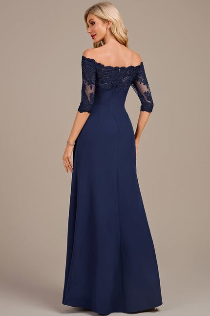 Robe De Soirée Dentelle Et Satin - gallery 4