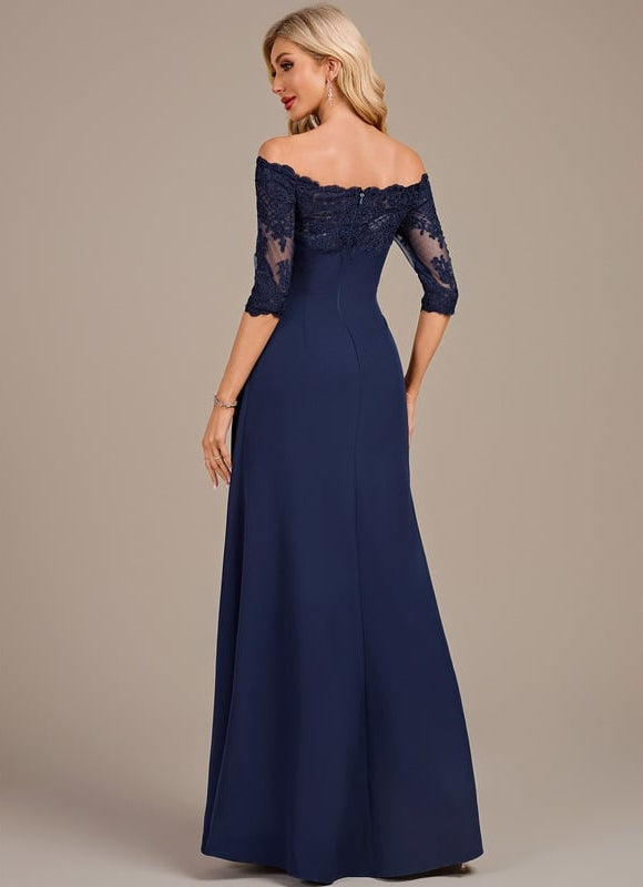 Robe De Soirée Dentelle Et Satin - gallery 4