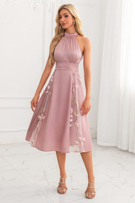 Robe de Soirée Midi Florale Satinée - gallery 5