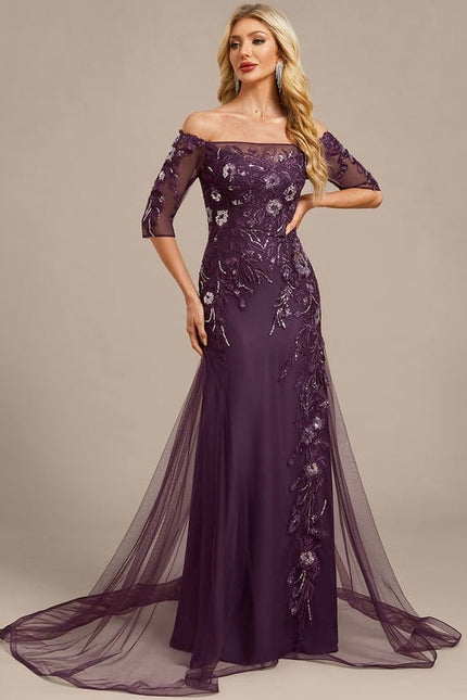 Robe de Soirée Violette Élégante - gallery 5