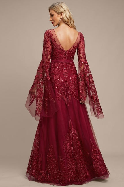 Robe de Soirée Bordeaux Enchantée - gallery 3