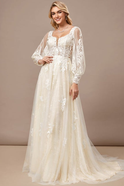 Robe de Soirée Éthérée Crémeuse