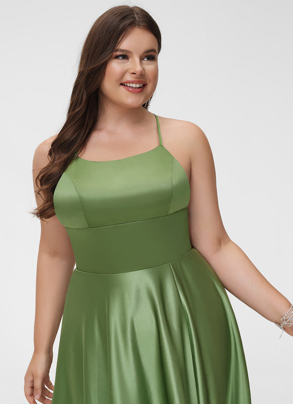 Robe de Soirée Satinée Olive - gallery 8
