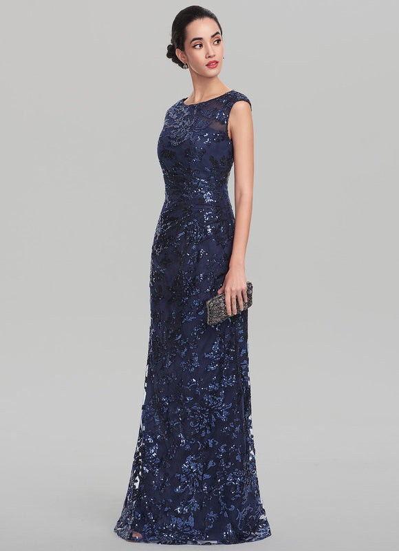 Robe Longue Bleue Pailletée Soirée - gallery 1