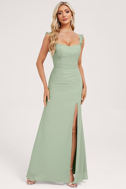 Robe de Soirée Fluide Vert Deau - gallery 3