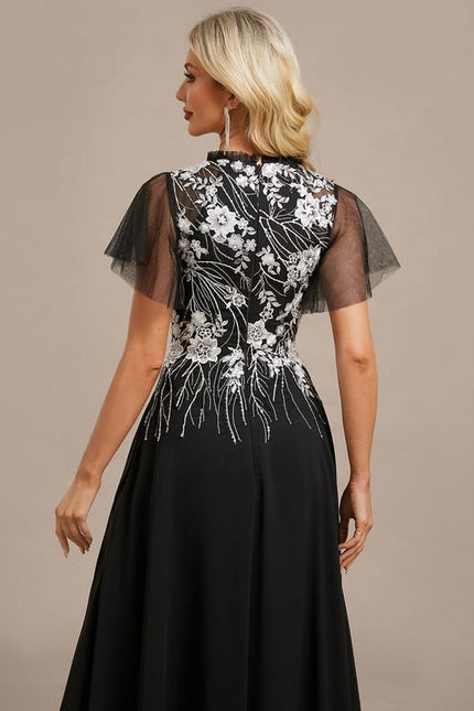 Robe de Soirée Noire Brodée - gallery 6