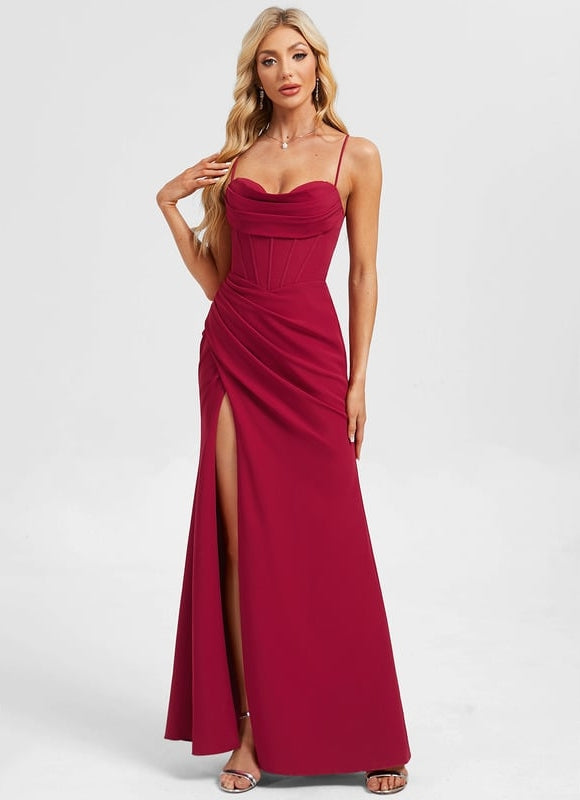 Robe De Soirée Rouge Moulante - gallery 1