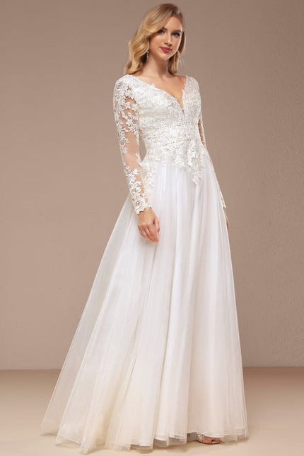 Robe De Soirée Avec Tulle Travaillé - gallery 4